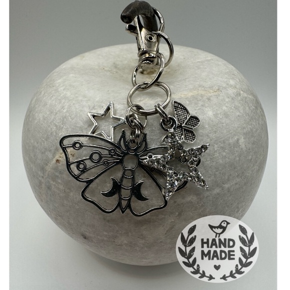 3/$20 Celestial Butterfly Star Charm Keychain - Picture 1 of 9